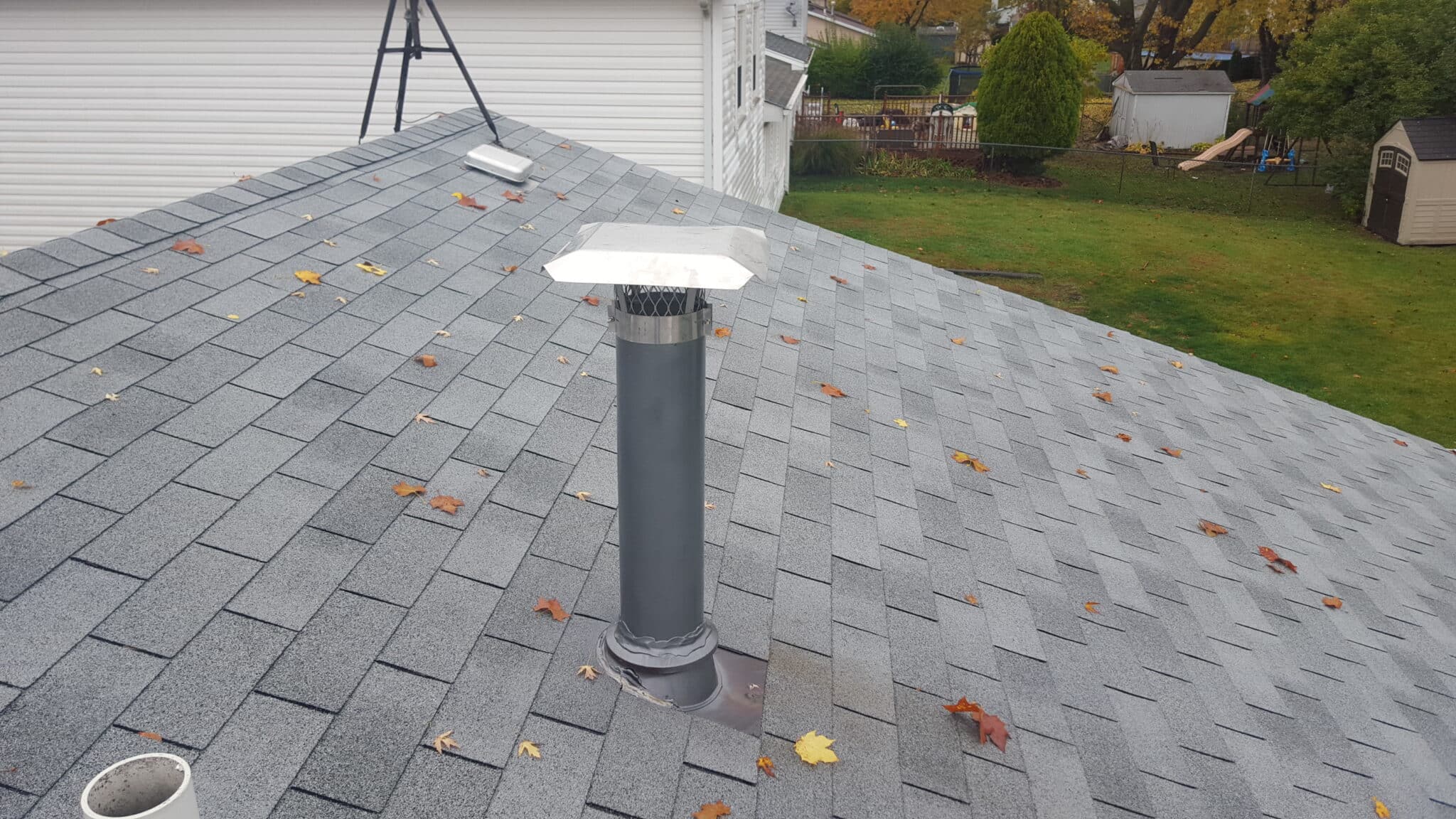 Furnace flue with stainless steel cap