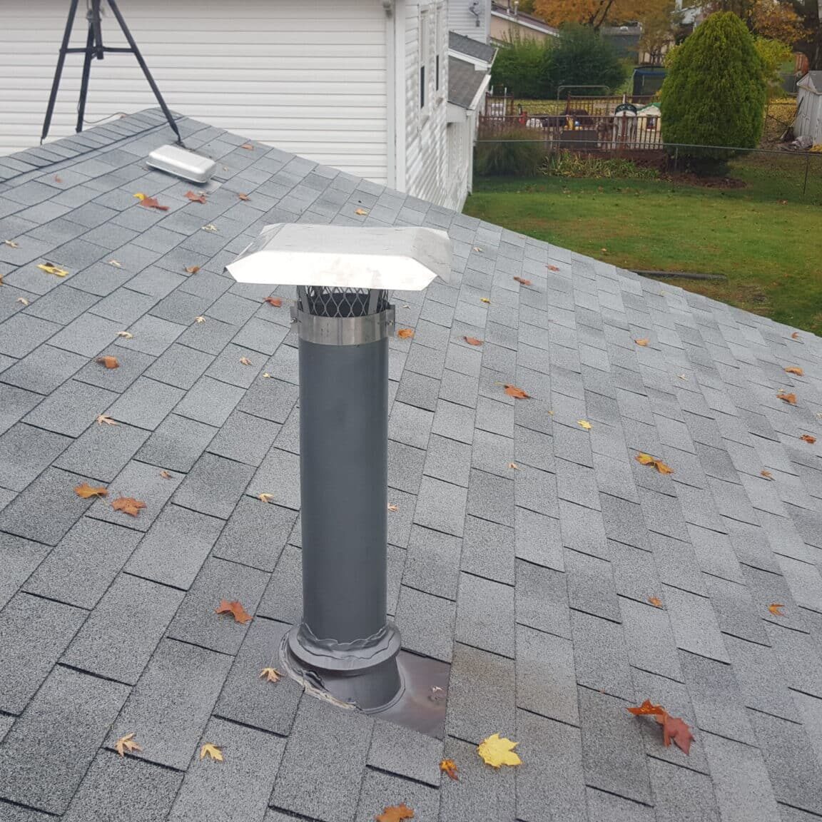 Furnace flue with stainless steel cap